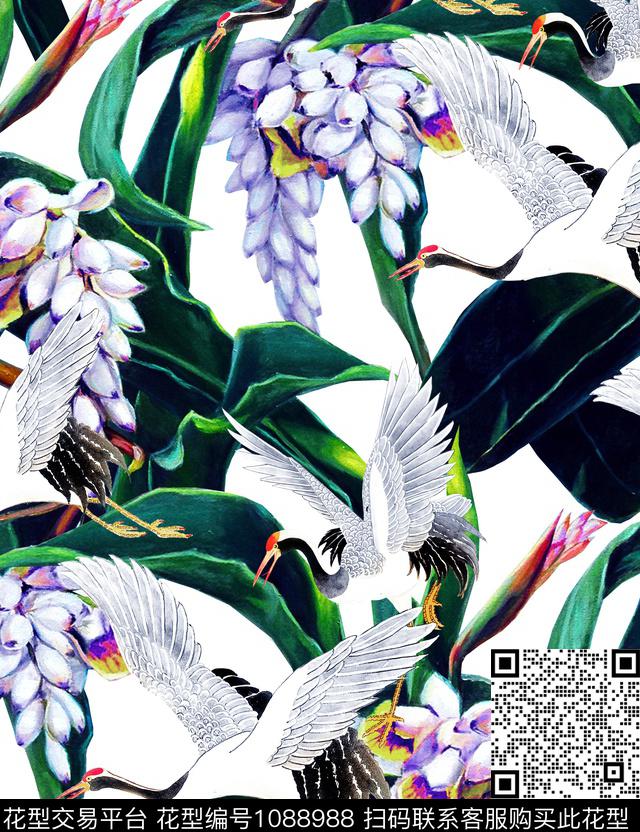 仙鹤热带华亿平台新品数码印花华亿平台下载（图片编号: 1088988） - 瓦栏（Walan）