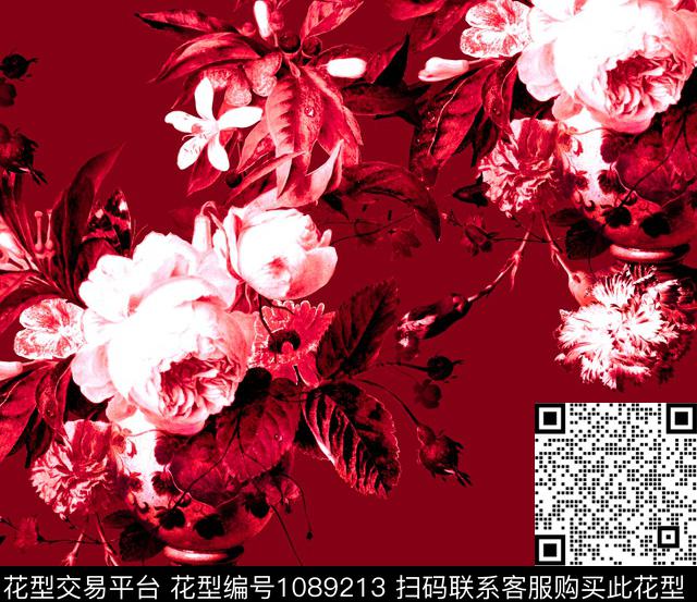 香云纱玫瑰花新品数码印花华亿平台下载（图片编号: 1089213） - 瓦栏（Walan）