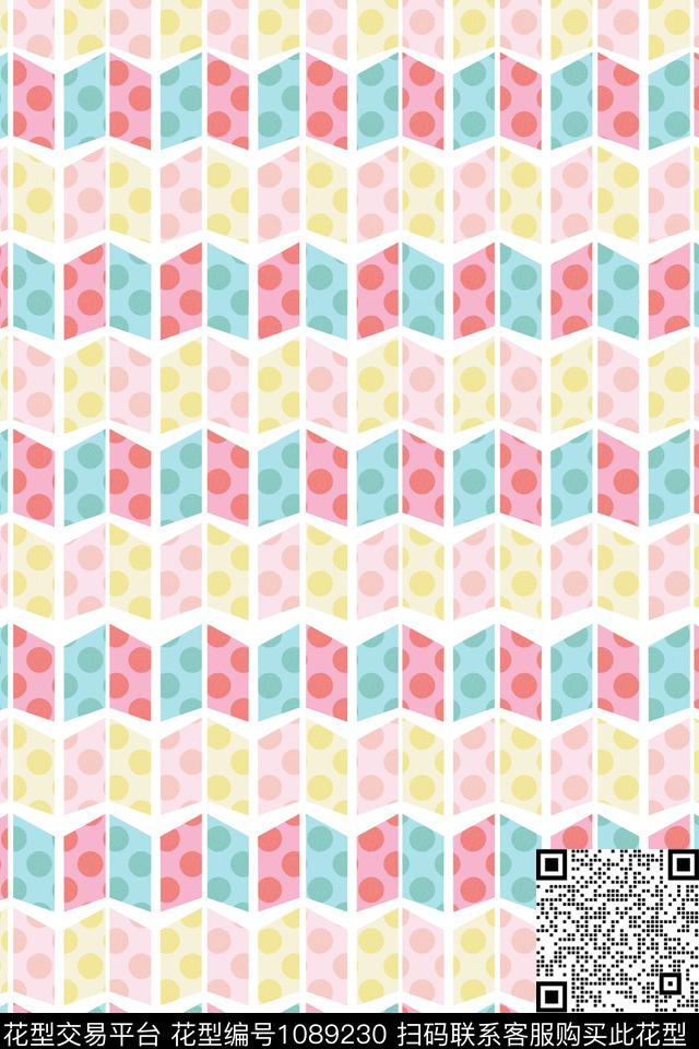 数码华亿平台年轻女性几何数码印花华亿平台下载（图片编号: 1089230） - 瓦栏（Walan）