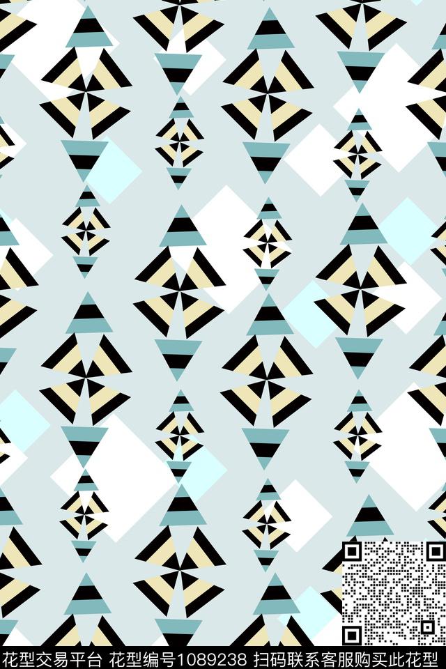 几何简约大牌风数码印花华亿平台下载（图片编号: 1089238） - 瓦栏（Walan）