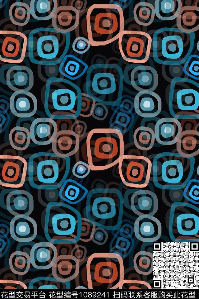 手绘线条笔触几何格子混搭传统印花华亿平台下载（图片编号: 1089241） - 瓦栏（Walan）