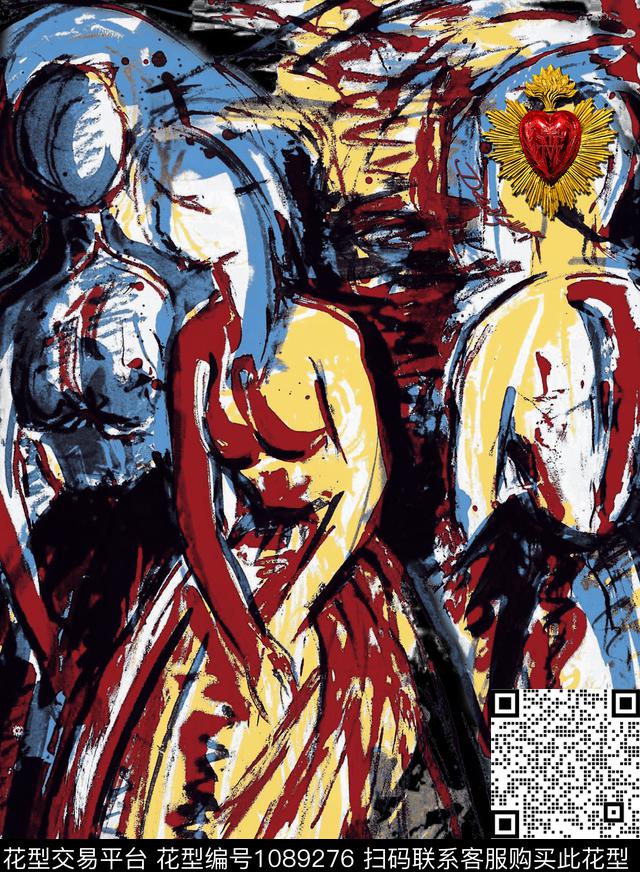 定位花抽象男装数码印花华亿平台下载（图片编号: 1089276） - 瓦栏（Walan）