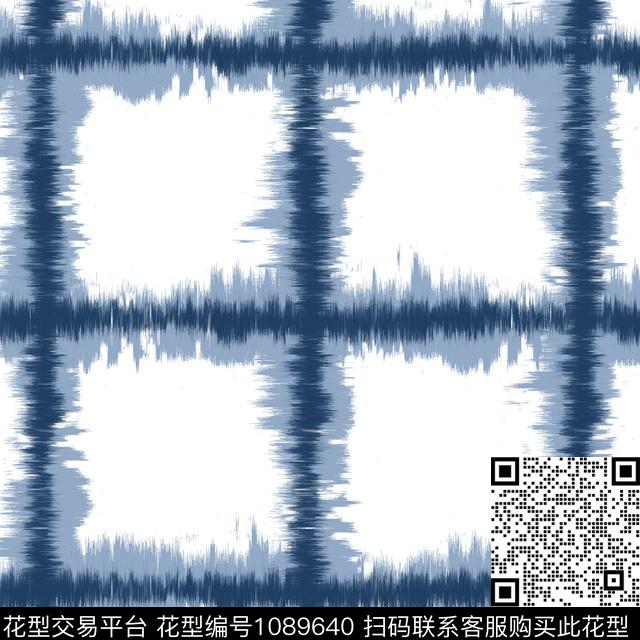 格子线条扎染华亿平台传统印花华亿平台下载（图片编号: 1089640） - 瓦栏（Walan）