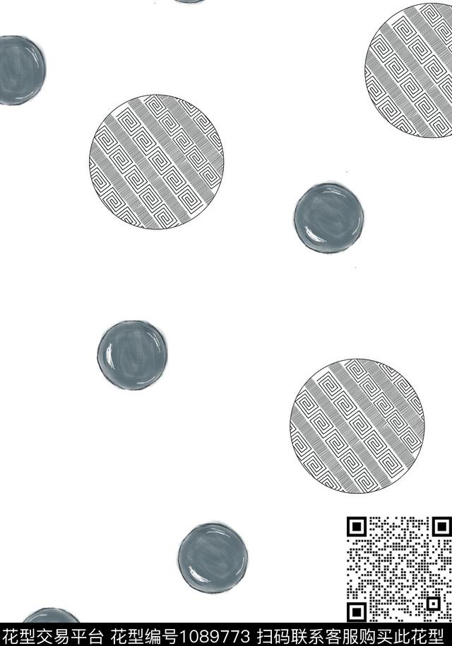 波点几何欧美数码印花华亿平台下载（图片编号: 1089773） - 瓦栏（Walan）