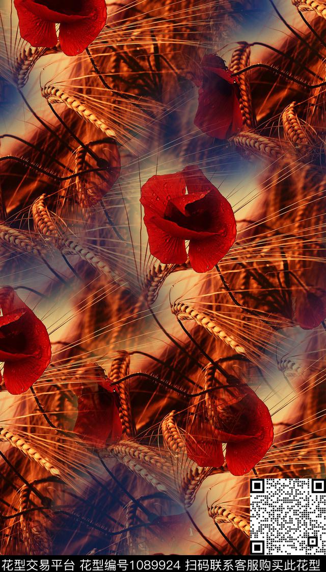 民族风卡通花卉数码印花华亿平台下载（图片编号: 1089924） - 瓦栏（Walan）