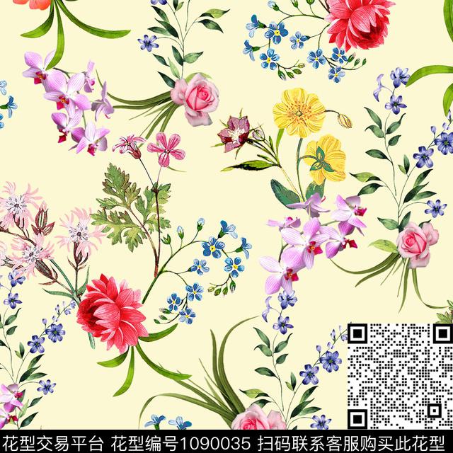 大花数码华亿平台花卉数码印花华亿平台下载（图片编号: 1090035） - 瓦栏（Walan）
