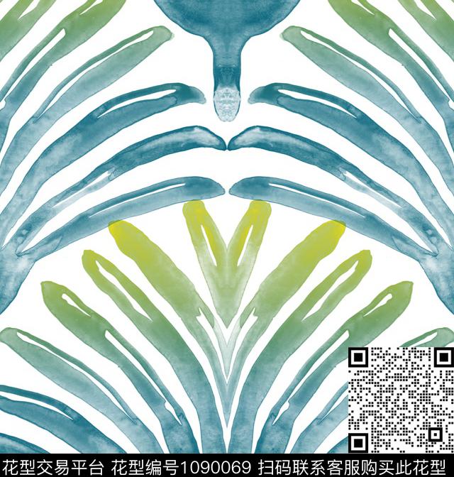 花卉几何复古传统印花华亿平台下载（图片编号: 1090069） - 瓦栏（Walan）
