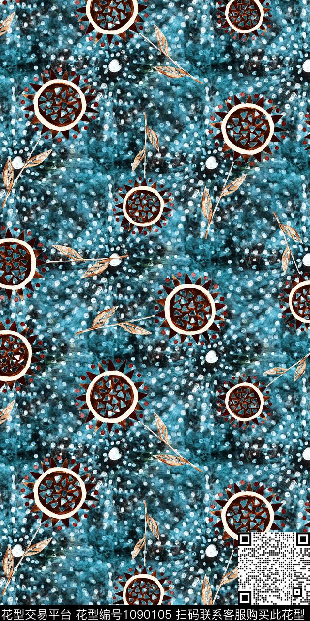 数码华亿平台抽象几何数码印花华亿平台下载（图片编号: 1090105） - 瓦栏（Walan）