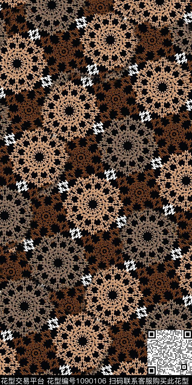 数码华亿平台抽象几何数码印花华亿平台下载（图片编号: 1090106） - 瓦栏（Walan）