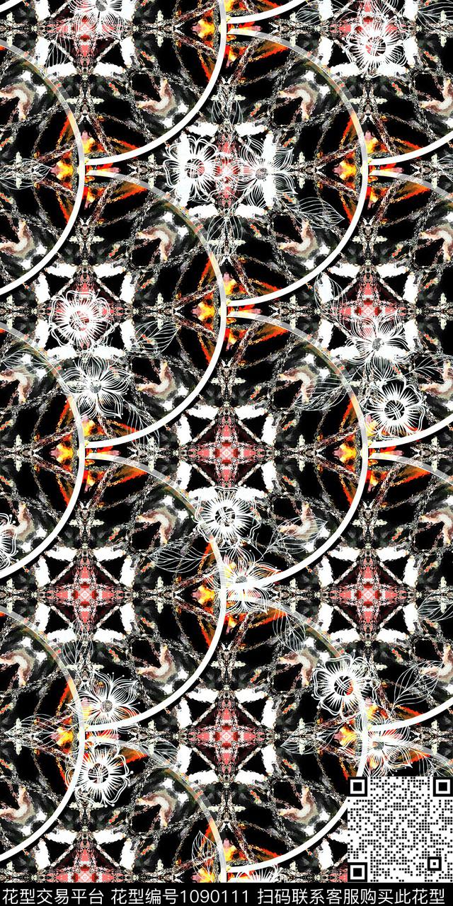 数码华亿平台抽象几何数码印花华亿平台下载（图片编号: 1090111） - 瓦栏（Walan）