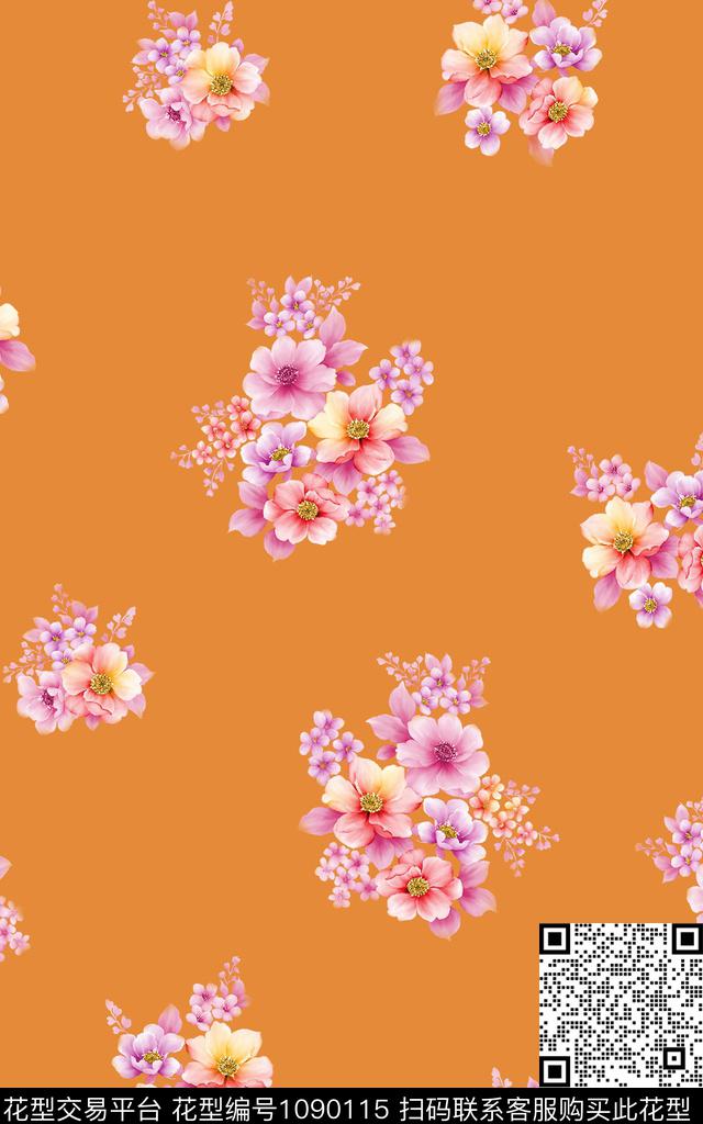 数码华亿平台花卉大牌风数码印花华亿平台下载（图片编号: 1090115） - 瓦栏（Walan）