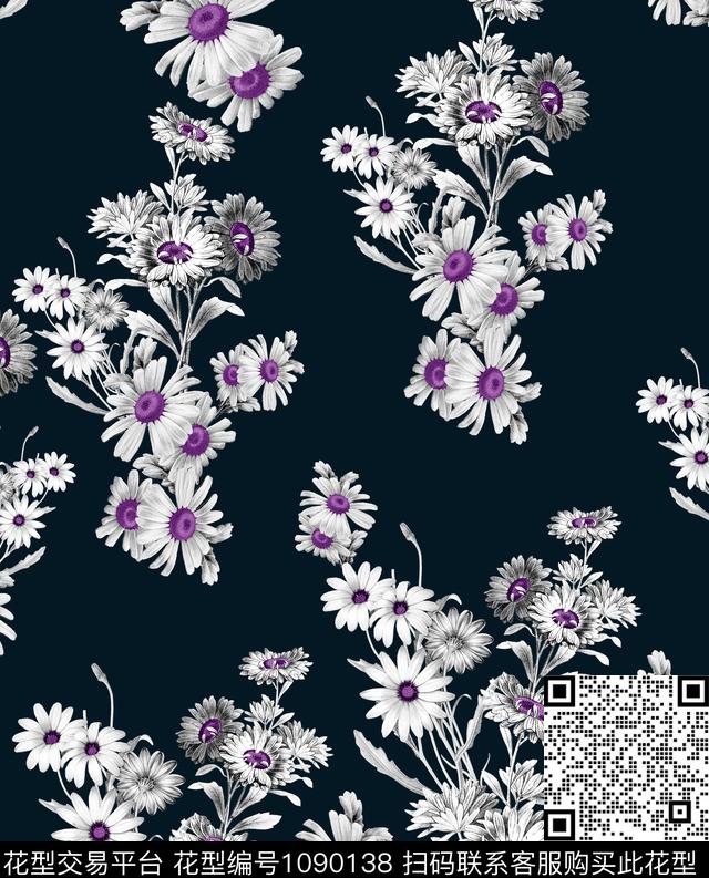 小碎花小雏菊数码印花华亿平台下载（图片编号: 1090138） - 瓦栏（Walan）