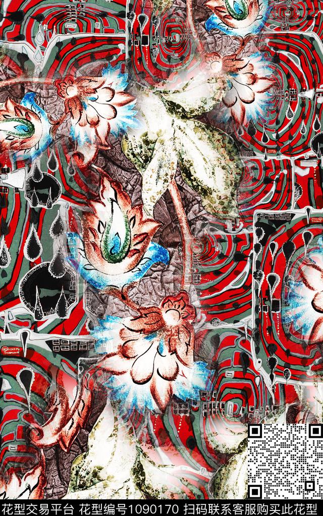 中国风数码华亿平台民族风数码印花华亿平台下载（图片编号: 1090170） - 瓦栏（Walan）