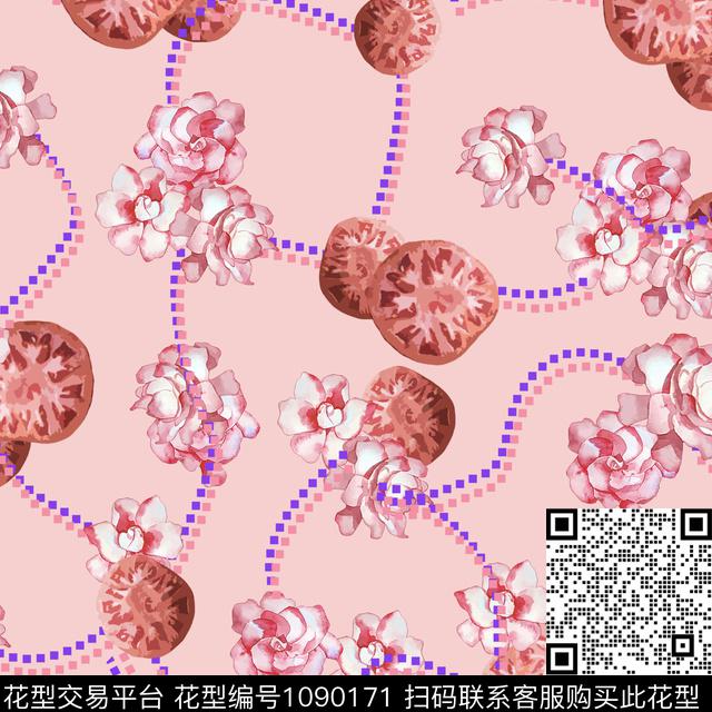 小碎花抽象几何数码印花华亿平台下载（图片编号: 1090171） - 瓦栏（Walan）
