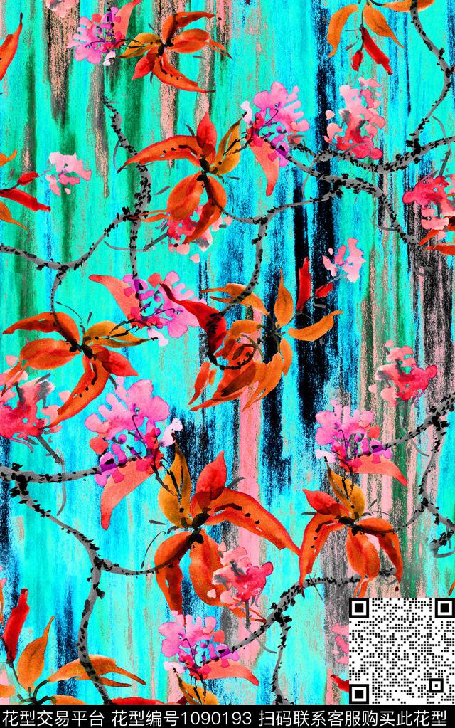 数码华亿平台小碎花花卉数码印花华亿平台下载（图片编号: 1090193） - 瓦栏（Walan）