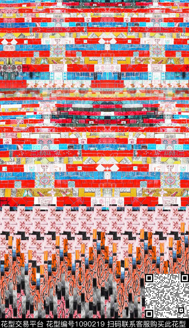 数码华亿平台格子定位花数码印花华亿平台下载（图片编号: 1090219） - 瓦栏（Walan）