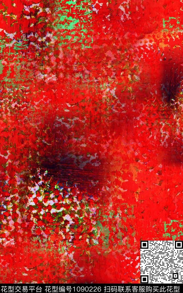 数码华亿平台抽象笔触数码印花华亿平台下载（图片编号: 1090226） - 瓦栏（Walan）