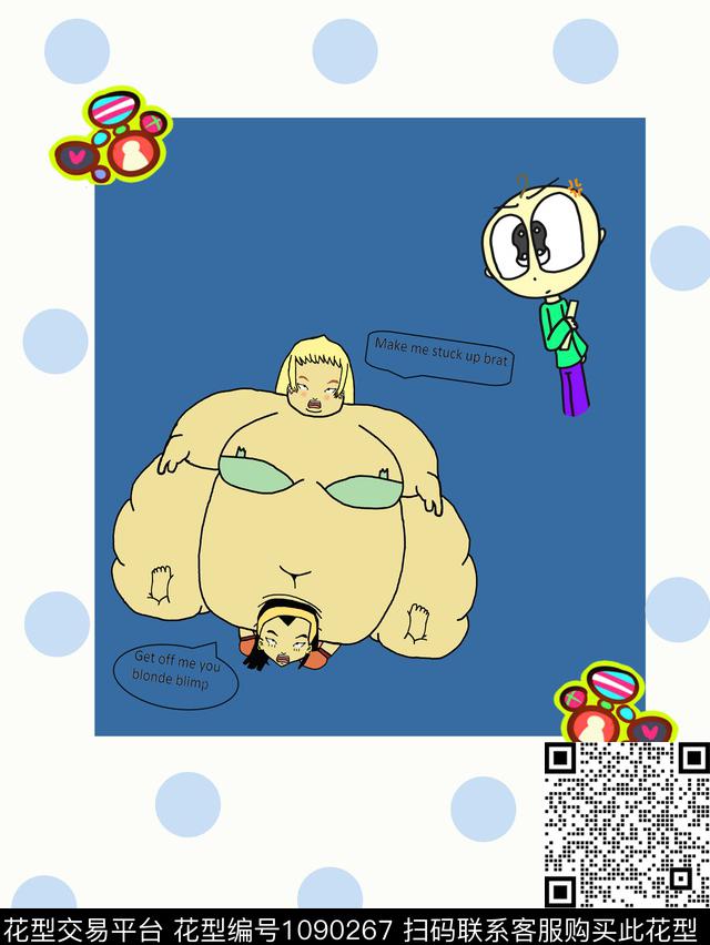 波点卡通手绘花卉传统印花华亿平台下载（图片编号: 1090267） - 瓦栏（Walan）