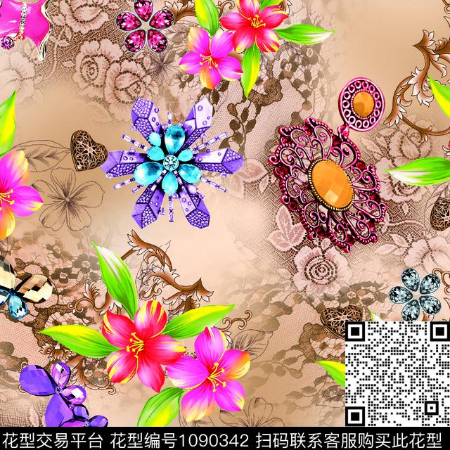 数码华亿平台定位花小碎花数码印花华亿平台下载（图片编号: 1090342） - 瓦栏（Walan）