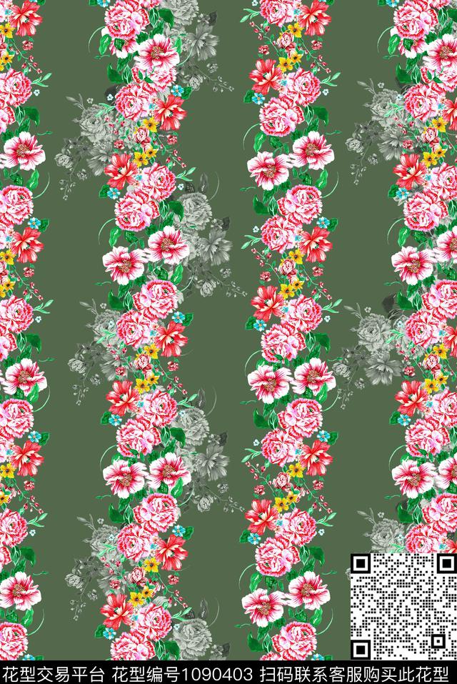 女装泳装花卉数码印花华亿平台下载（图片编号: 1090403） - 瓦栏（Walan）