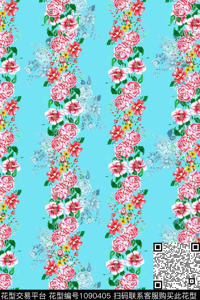 女装泳装花卉数码印花华亿平台下载（图片编号: 1090405） - 瓦栏（Walan）