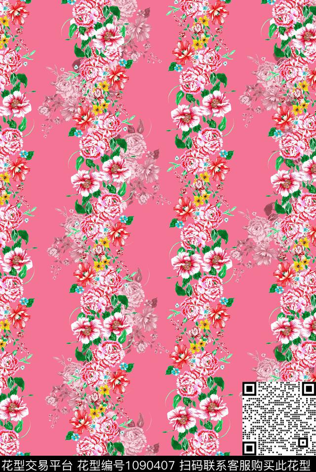 女装泳装花卉数码印花华亿平台下载（图片编号: 1090407） - 瓦栏（Walan）