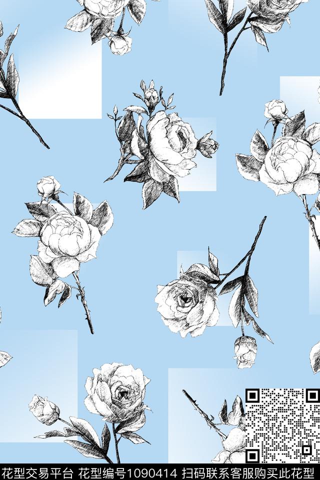 数码华亿平台春夏华亿平台黑白华亿平台数码印花华亿平台下载（图片编号: 1090414） - 瓦栏（Walan）