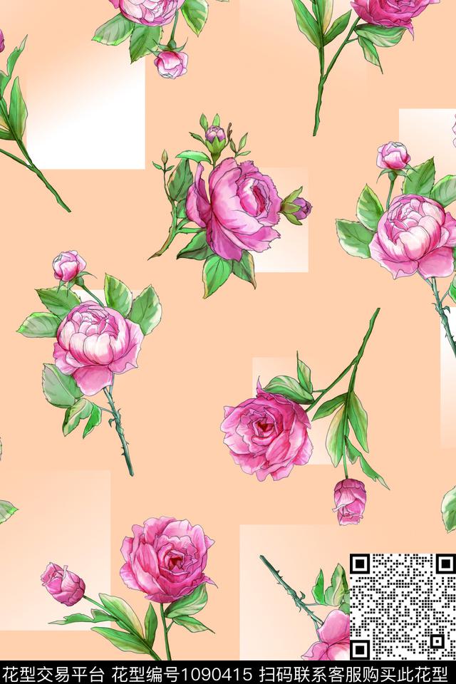 鲜花数码华亿平台春夏华亿平台数码印花华亿平台下载（图片编号: 1090415） - 瓦栏（Walan）