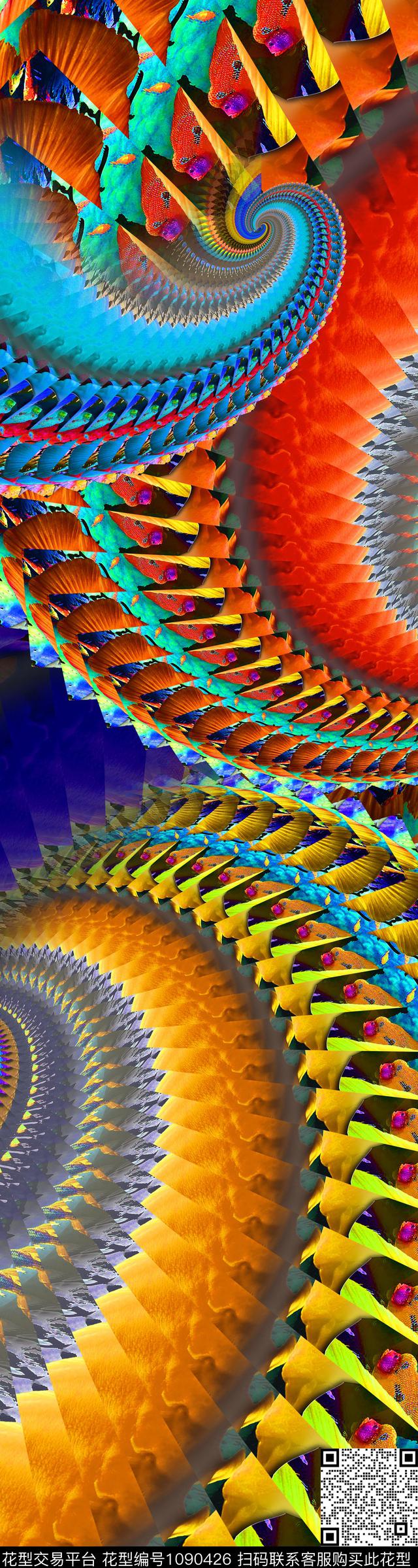 数码华亿平台条纹定位花数码印花华亿平台下载（图片编号: 1090426） - 瓦栏（Walan）