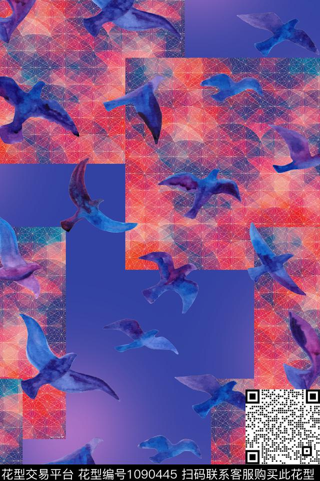 衬衫嘻哈千纸鹤数码印花华亿平台下载（图片编号: 1090445） - 瓦栏（Walan）