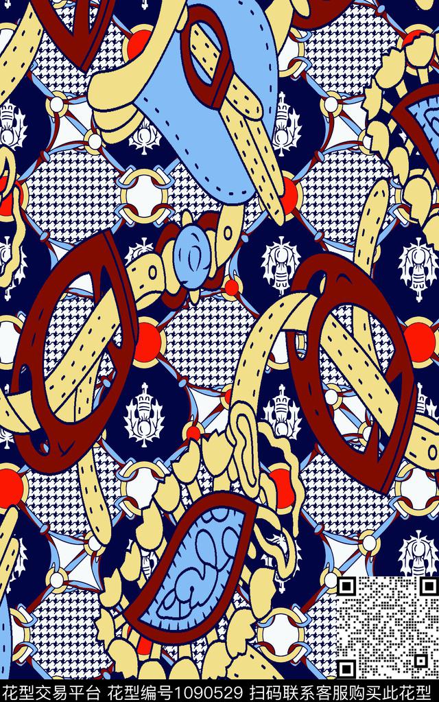 抽象花卉皮带徽章传统印花华亿平台下载（图片编号: 1090529） - 瓦栏（Walan）