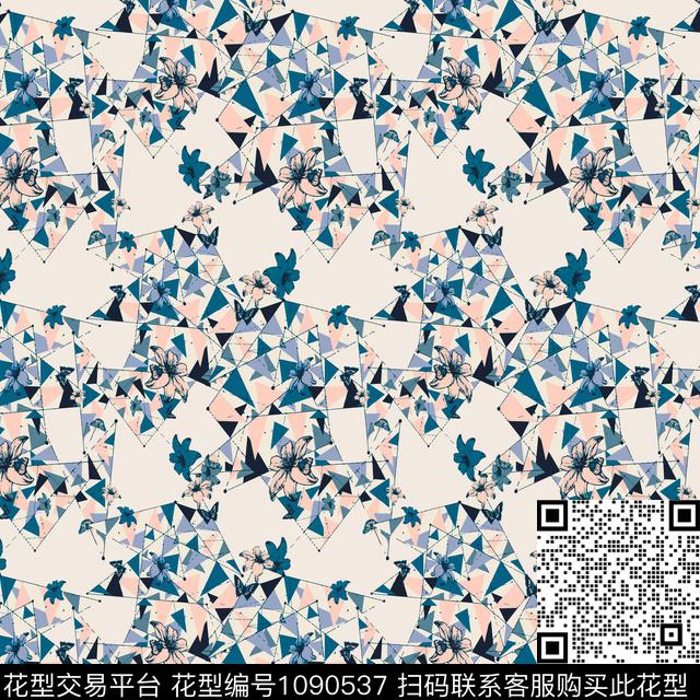 数码华亿平台女装几何花卉数码印花华亿平台下载（图片编号: 1090537） - 瓦栏（Walan）