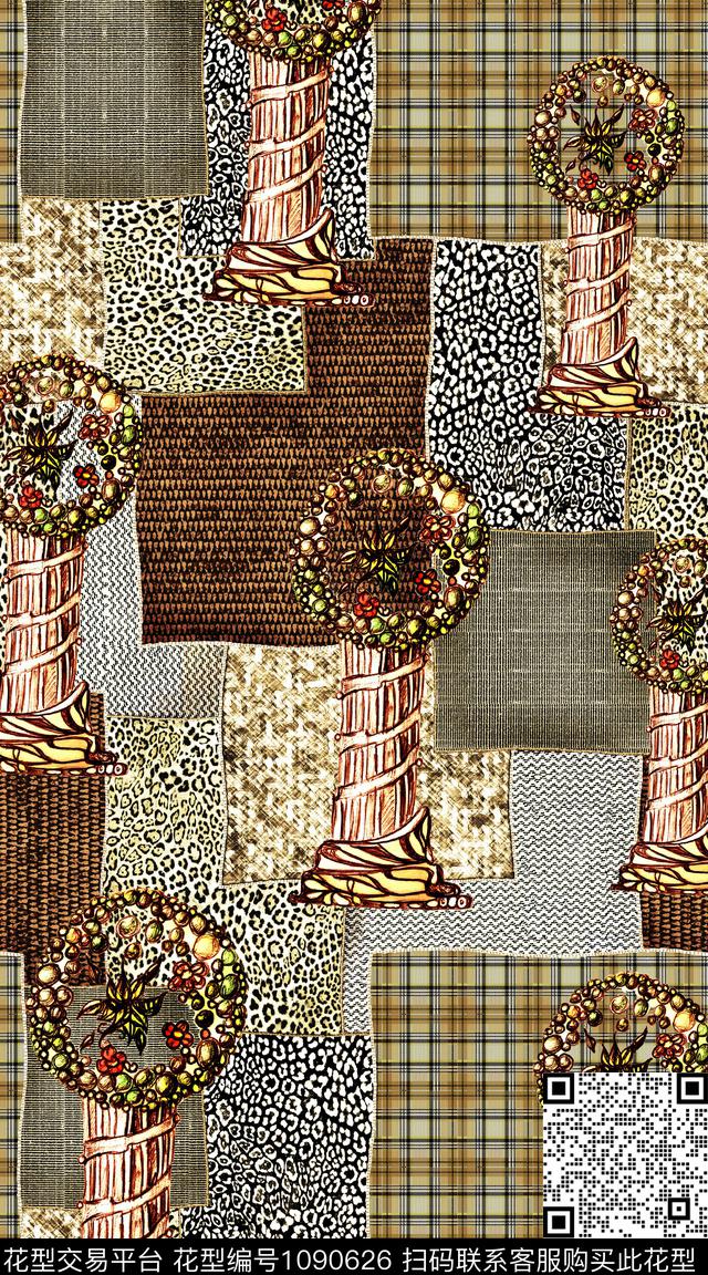 数码华亿平台定位花抽象数码印花华亿平台下载（图片编号: 1090626） - 瓦栏（Walan）