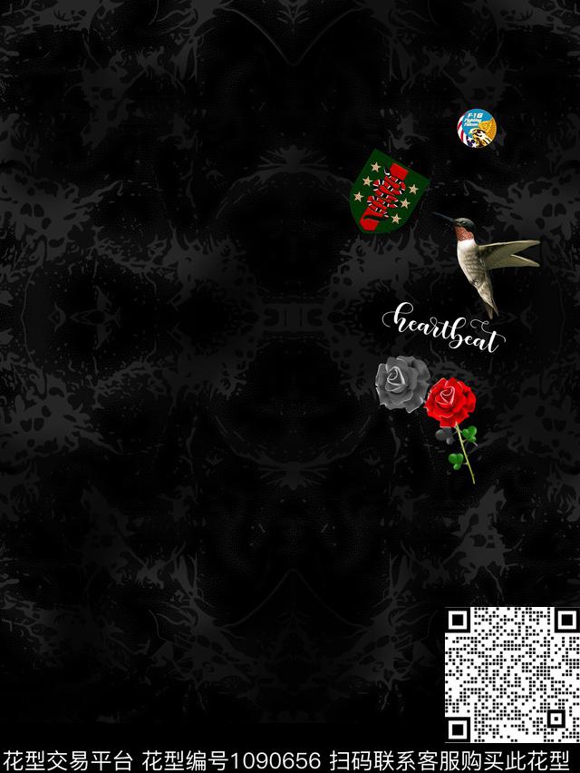 鸟创意抽象数码印花华亿平台下载（图片编号: 1090656） - 瓦栏（Walan）