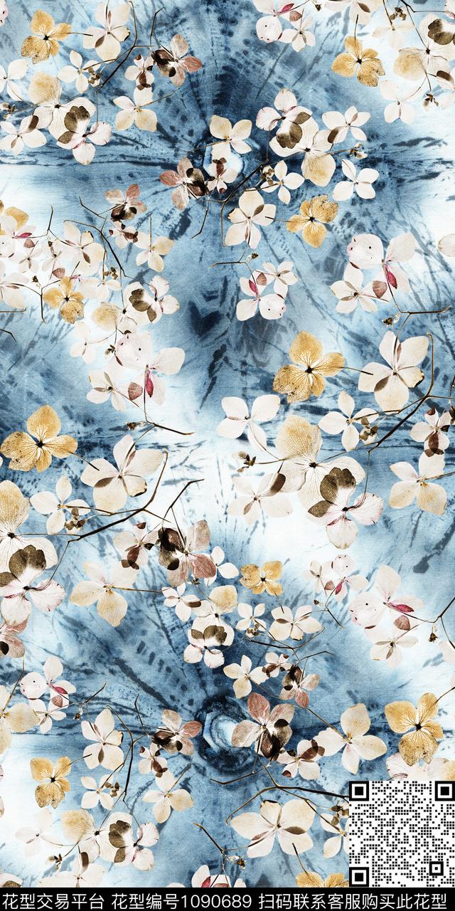 数码华亿平台花卉大牌风数码印花华亿平台下载（图片编号: 1090689） - 瓦栏（Walan）