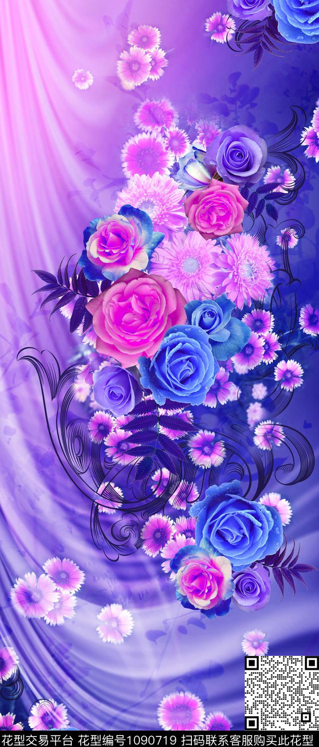 数码华亿平台小碎花民族风数码印花华亿平台下载（图片编号: 1090719） - 瓦栏（Walan）