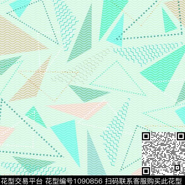 数码华亿平台抽象几何数码印花华亿平台下载（图片编号: 1090856） - 瓦栏（Walan）