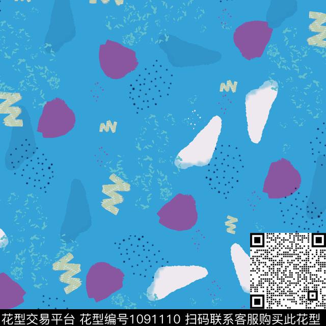 数码华亿平台抽象几何数码印花华亿平台下载（图片编号: 1091110） - 瓦栏（Walan）