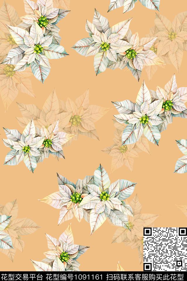 数码华亿平台黑底花卉民族风数码印花华亿平台下载（图片编号: 1091161） - 瓦栏（Walan）