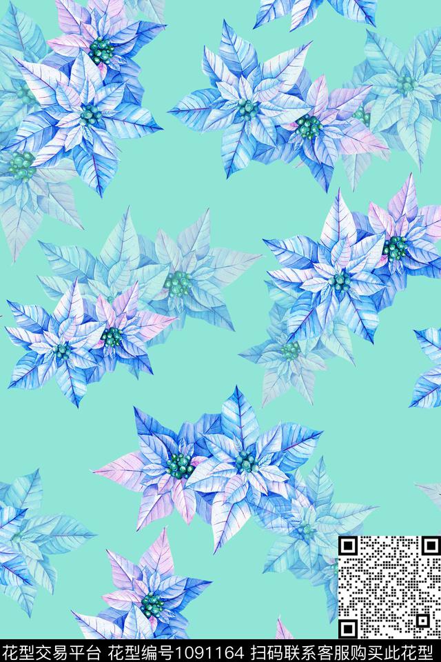 数码华亿平台黑底花卉民族风数码印花华亿平台下载（图片编号: 1091164） - 瓦栏（Walan）