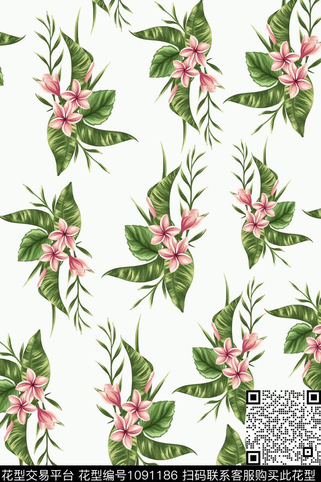 数码华亿平台黑底花卉民族风数码印花华亿平台下载（图片编号: 1091186） - 瓦栏（Walan）