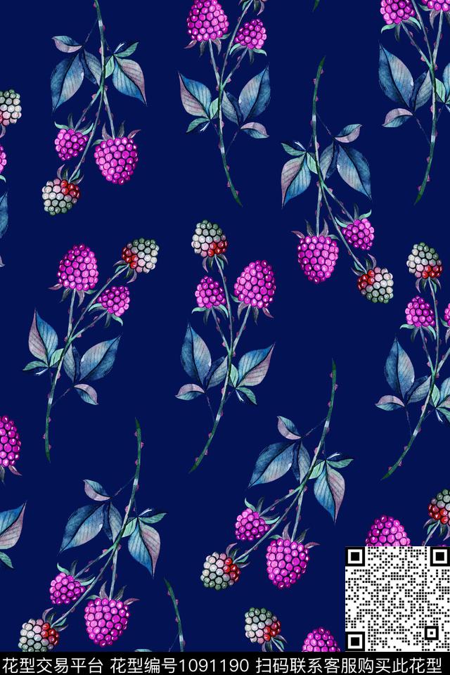 数码华亿平台黑底花卉民族风数码印花华亿平台下载（图片编号: 1091190） - 瓦栏（Walan）