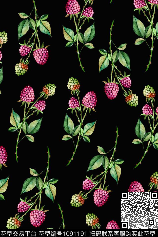 数码华亿平台黑底花卉民族风数码印花华亿平台下载（图片编号: 1091191） - 瓦栏（Walan）