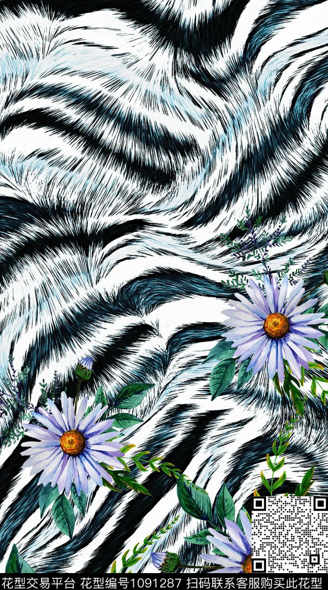 数码华亿平台花卉大牌风数码印花华亿平台下载（图片编号: 1091287） - 瓦栏（Walan）