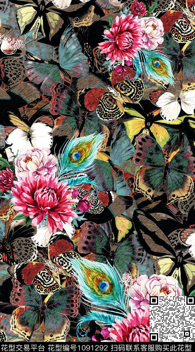 数码华亿平台民族风花卉数码印花华亿平台下载（图片编号: 1091292） - 瓦栏（Walan）