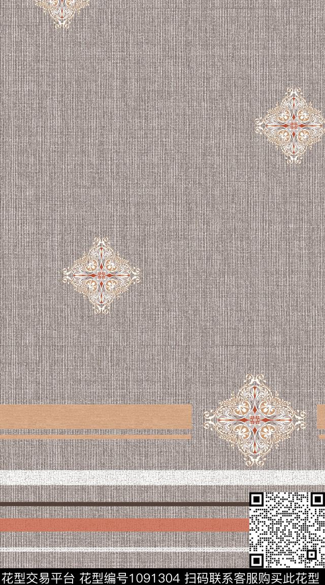 数码华亿平台民族风几何数码印花华亿平台下载（图片编号: 1091304） - 瓦栏（Walan）