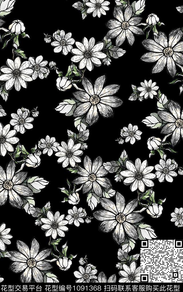 小碎花雪纺花卉数码印花华亿平台下载（图片编号: 1091368） - 瓦栏（Walan）