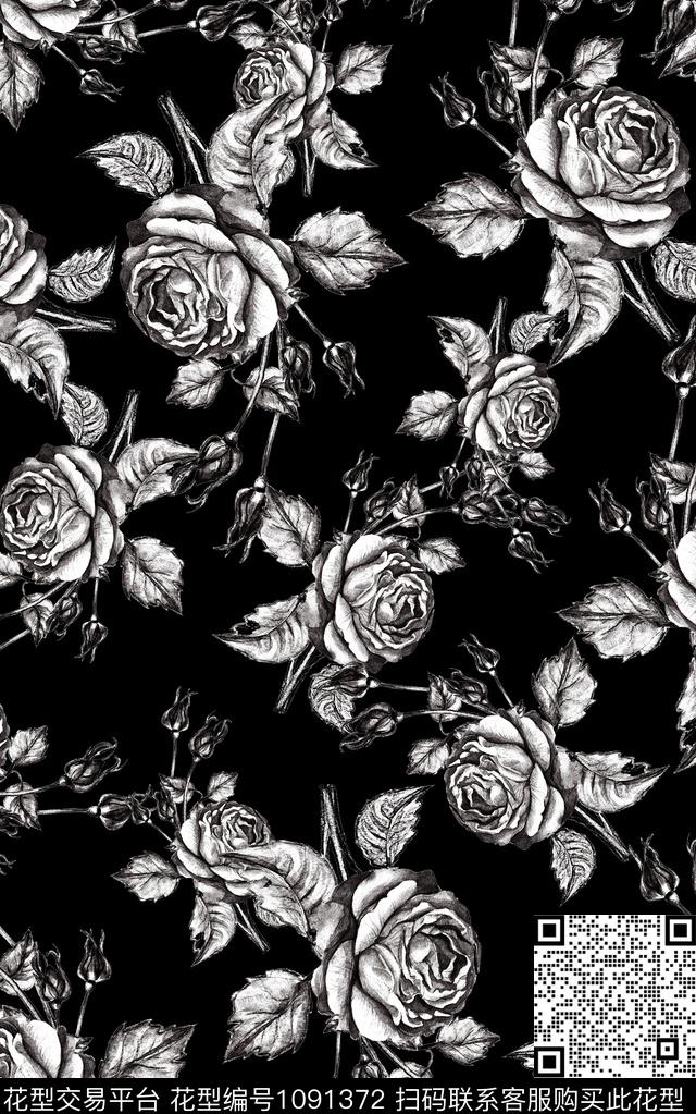 小碎花雪纺花卉数码印花华亿平台下载（图片编号: 1091372） - 瓦栏（Walan）