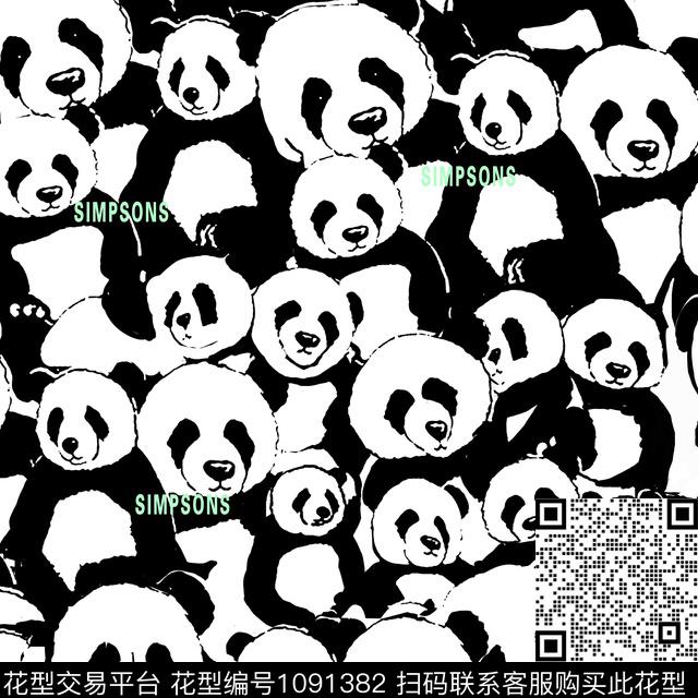 大牌风男装数码华亿平台熊猫满幅印花数码印花华亿平台下载（图片编号: 1091382） - 瓦栏（Walan）