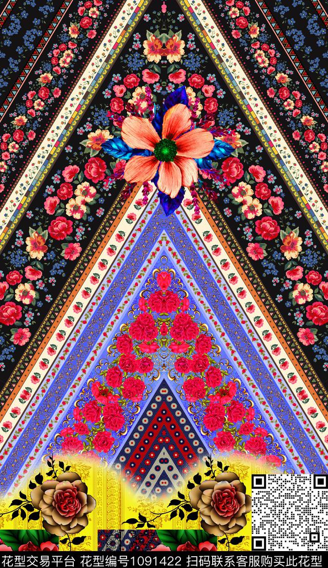 深圳民族风波西米亚数码印花华亿平台下载（图片编号: 1091422） - 瓦栏（Walan）